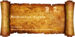 Modrovics Kinga névjegykártya